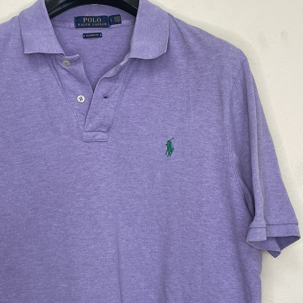 Polo Ralph Lauren Mens Polo set 2 Classic Fit Purple Heather Cotton Shirt Large - Picture 3 of 16